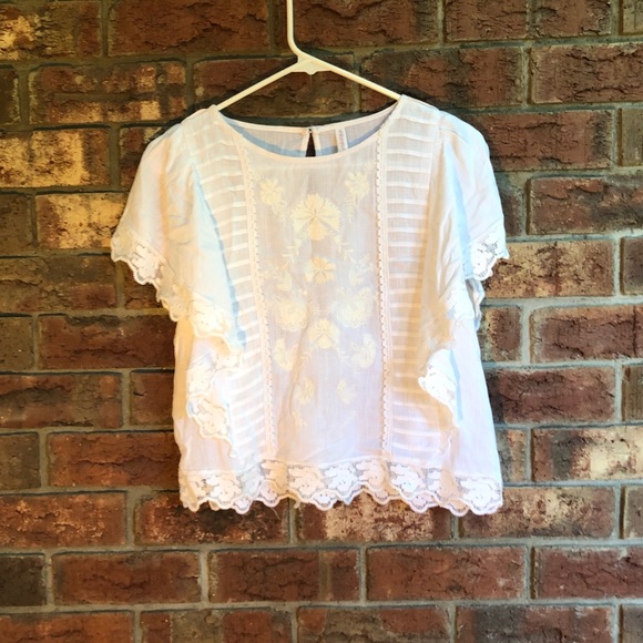Xhilaration Tops - white lace shirt